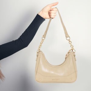 ESBEDA Beige Color Noir Crescent Sling Bag For Women
