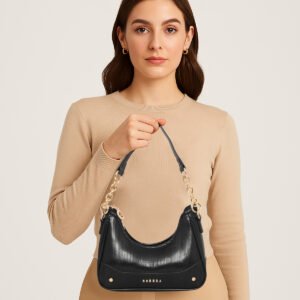 ESBEDA Black Color Noir Crescent Sling Bag For Women