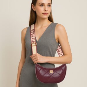 ESBEDA Maroon Color Elan Quilted Sling Bag For Women