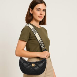 ESBEDA Black Color Elan Quilted Sling Bag For Women