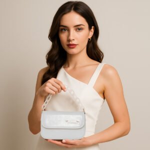 ESBEDA White Color Rectangular Flap Design Sling Bag For Women