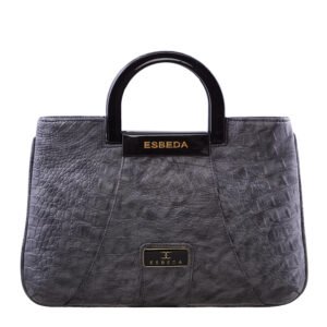 ESBEDA Blackish-Grey Snake Work Pu Synthetic Fabric Armbag For Women