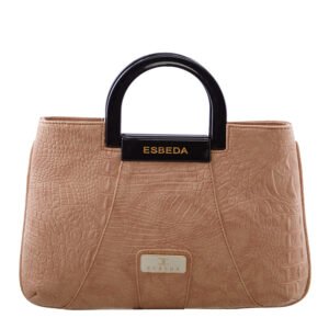 ESBEDA Beige Snake Work Pu Synthetic Fabric Armbag For Women