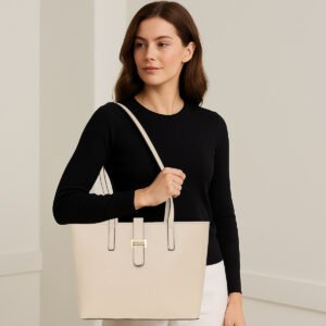 ESBEDA Cream Color Siena Classic Handbag For Women