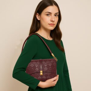 ESBEDA Maroon Color Diamond pattern Sling Bag For Women