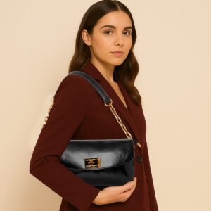 ESBEDA Black Color Lunar Mist Luxe Sling For Women