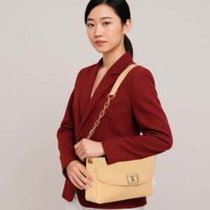 ESBEDA Mustard Color Lunar Mist Luxe Sling For Women