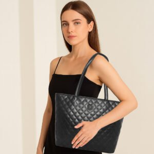 ESBEDA Black Color Quilted Luxe Handbag For Women