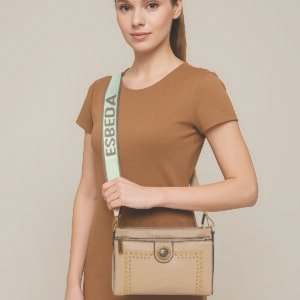ESBEDA Beige Color Studded Charm Sling Bag For Women