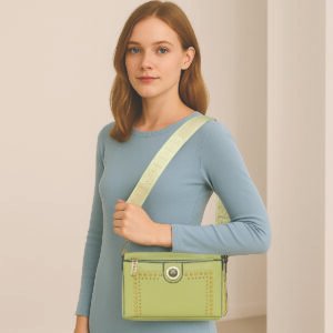 ESBEDA Green Color Studded Charm Sling Bag For Women