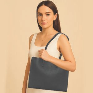 ESBEDA Black Colour Classic Structured Tote Handbag For Women