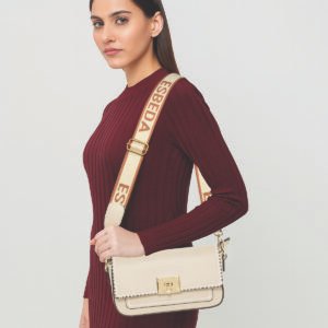 ESBEDA Beige Colour Luxe Stitch-Detail Sling Bag For Women