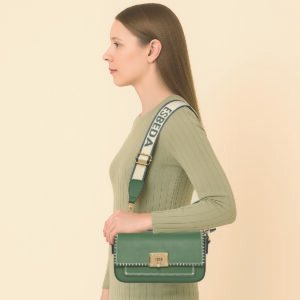 ESBEDA Green Colour Luxe Stitch-Detail Sling Bag For Women