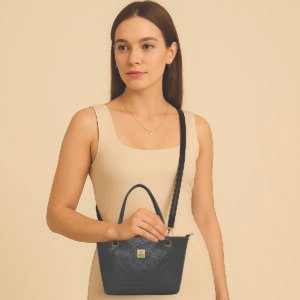 ESBEDA Black Colour Petite Floral Embossed Handbag For Women