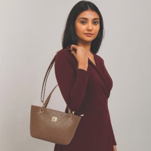 ESBEDA Tan Colour Petite Floral Embossed Handbag For Women