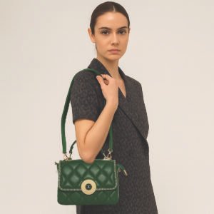 ESBEDA Green Colour Quilted Charm Sling Bag For Women