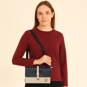 ESBEDA Black Colour Dual-Tone Elegance Sling Bag For Women