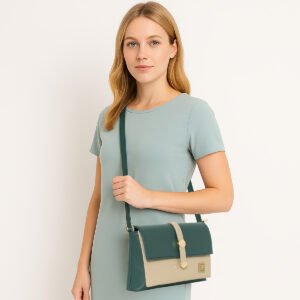 ESBEDA Green Colour Dual-Tone Elegance Sling Bag For Women
