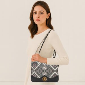 ESBEDA Black Colour Ethnic Charm Sling Bag For Women