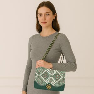 ESBEDA Green Colour Ethnic Charm Sling Bag For Women