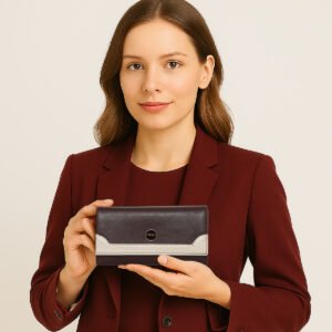 ESBEDA Brown Colour Classic Bi-Tone Wallet For Women