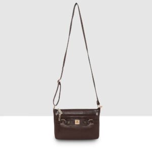 ESBEDA Brown Colour Classic Structured  Buckle Sling For Women