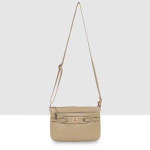 ESBEDA Beige Colour Classic Structured  Buckle Sling For Women