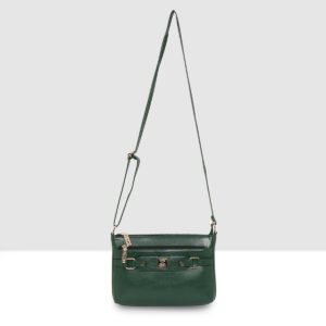 ESBEDA Green Colour Classic Structured  Buckle Sling For Women