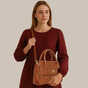ESBEDA Tan Colour Croco Texture Handbag  For Women