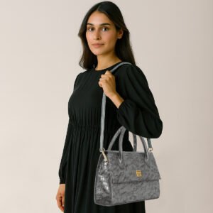 ESBEDA Grey Colour Croco Texture Handbag  For Women