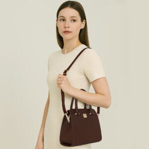 ESBEDA Brown Colour Structured Satchel Handbag For Women