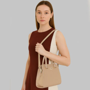 ESBEDA Beige Colour Structured Satchel Handbag For Women
