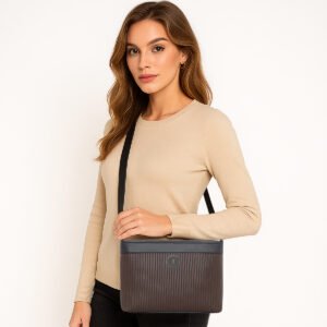 ESBEDA Brown Colour Dual-Tone Striped Sling bag For Women