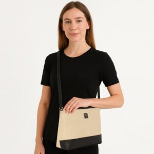 ESBEDA Camel Colour Dual-Tone Textured Sling Bag For Women