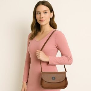 ESBEDA Tan Color Structured Classic Sling Bag For Womens