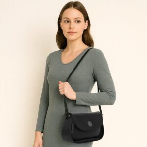 ESBEDA Black Color Structured Classic Sling Bag For Womens