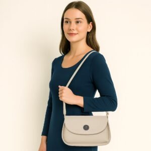 ESBEDA Beige Color Structured Classic Sling Bag For Womens