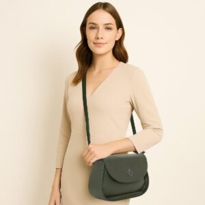 ESBEDA Green Color Structured Classic Sling Bag For Womens