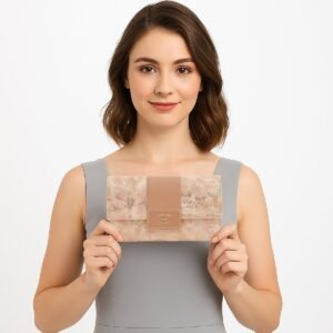 ESBEDA Peach Color Marble Luxe Texture Women?s Wallet For Womens
