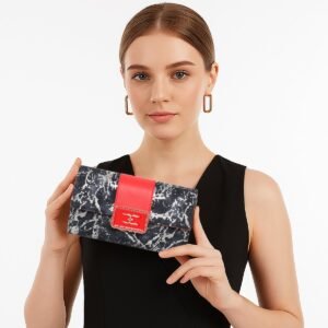 ESBEDA Black Color Marble Luxe Texture Women?s Wallet For Womens