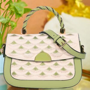 Esbeda Green Colour Aurawave Embroidered Mini Satchel Hand Bag