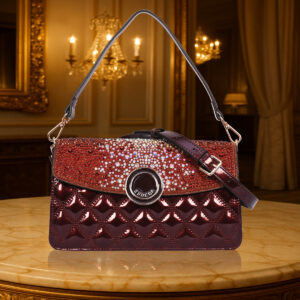 Esbeda Wine Color Glam Shine Crystal Party Sling Bag