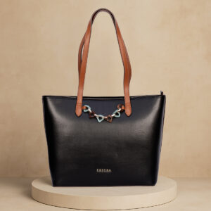 ESBEDA Black Color Signature Chain Tote Handbag For Womens