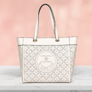 ESBEDA White Color Prime Emboss Tote Handbag For Womens