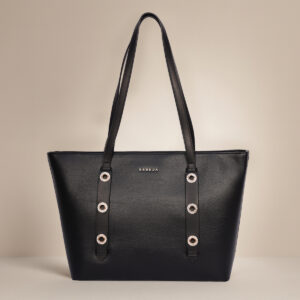 ESBEDA Black Color Ring Line Tote Handbag For Womens