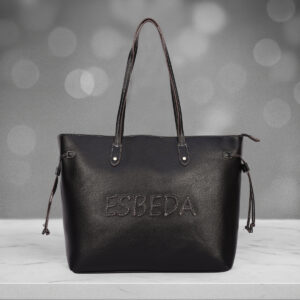 ESBEDA Black Color Side Knot Signature Tote Handbag For Womens