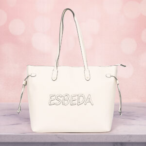 ESBEDA White Color Side Knot Signature Tote Handbag For Womens