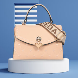 Esbeda Beige Heart-Stitch Handbag