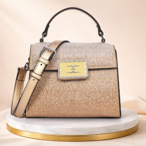 ESBEDA Gold Color Crystal Spark Handbag for womens