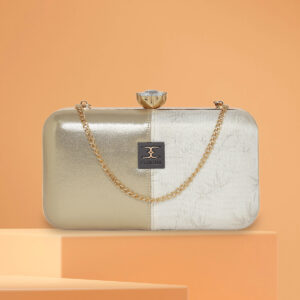 ESBEDA Gold Color Wave-Texture Glam Evening Clutch For Womens